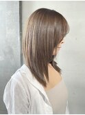 ブリーチ無しオリーブベージュヘアカラー【髪質改善/下赤塚】