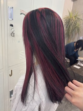 クレア バイ グレープバイン 金沢文庫(CLAIRE by GRAPEVINES) デザインカラー/レッド/ブリーチカラー/ローライトカラー/ロング