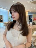 髪質改善＊レイヤーストレート＊暗めカラー【Zina Maison札幌】