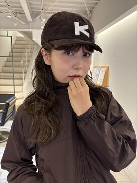 パーマにキャップスタイル♪