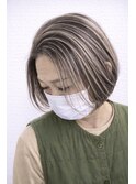 ハイライト　名東区　ショート　レイヤー　ボブ　白髪ぼかし