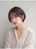 ショートボブ×モカブラウン20代30代40代丸顔面長池袋