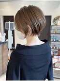 40代50代60代小顔前下がりショートボブ白髪ぼかし【伊波】★