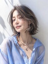 アッシュ 学芸大学店(Ash)&nbsp;ミディアムレイヤー/大人女性/アッシュベージュ/脱白髪染め