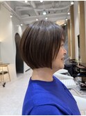 髪質改善カラーの丸みショートボブ＊