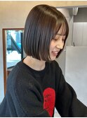 ダークパープル/レイヤーボブ/顔周りレイヤー/くびれレイヤー