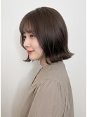 20代30代透明感カラーモカブラウン×外ハネボブ秋カラー