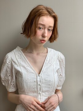 ブラウヘアアンドケア(care) 切りっぱなしボブ&センター分け　　＊