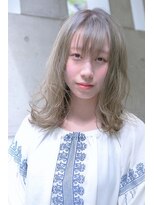 美容室ピュール(PUUR)&nbsp;外国人風ハイライトグラデーション/シースルーバング/外ハネボブ