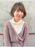 クールショート/ボブルフ/ピンクベージュ/シルバーカラー