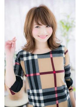 ミック ヘアアンドビューティー 大山店(miq  Hair&Beauty) エギョモリ♪外ハネグレーベージュエアリーミディa1