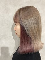 ターフタカサキディエル(TURF TAKASAKI D.L)&nbsp;イヤリングカラー☆ピンクブラウン☆ワンレンロブ