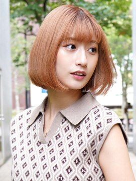 ラフィス ヘアー エラン 東尾道店(La fith hair elan) 【La fith】ペールオレンジ×ボブ