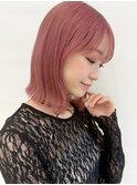 韓国ボブ/タッセルボブ/ピンクカラー/Minori
