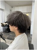 マッシュウルフツートーンシルバーグレーカラー