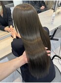 ワンカラーで出来る色素薄めカラー×縮毛矯正