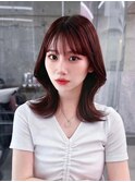 美髪韓国レイヤーイメチェン夏ハイライトカラーくびれヘア