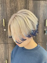 アジールヘア 池袋東口店(agir hair)&nbsp;ホワイトベージュ/エンドカラー/ブルーカラー/センターパート