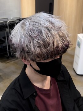 メンズサロン ガウディ 博多店(men's salon Gaudi) フォックスカラー×メンズマッシュ×スパイラルパーマ仕上げ