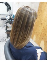 ヘアテリア リュウ 大塚(hair teria ryu) ハイライト/ミルクティベージュ/ミディアムレイヤー