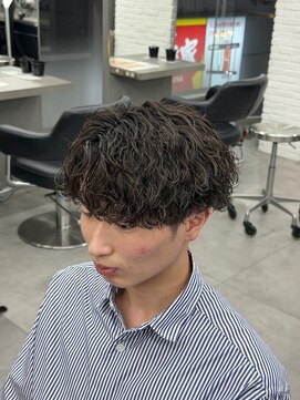 オーバルバイアピッシュ(OVARL by apish) 縦落ちセンターパート/メンズマッシュツイストスパイラル