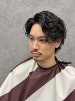 フジヤマバーバーショップ アジト(FUJIYAMA BARBER SHOP ajito)&nbsp;センターパート×ニュアンスパーマ メンズ/明石/西明石/大久保