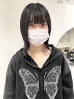 ラミエバイメルト 下北沢(lamie by melt)&nbsp;毛利/20代暗め透明感アッシュグレージュ切りっぱなし外ハネボブ