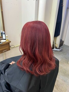 アジールヘア 北千住駅西口店(agir hair) チェリーレッドカラー韓国ブリーチ北千住