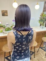 シエン 恵比寿(CIEN)&nbsp;裾カラー/グレーパープル/切りっぱなしボブ/紫カラー