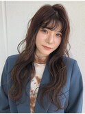 個性派大人の艶レッドブラウン シースルーバング