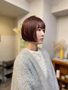 アンドチル 渋谷(AND CHILL) ミニボブ/ピンクバイオレット/ブリーチなし 渋谷