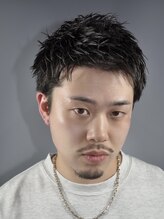 ヒロギンザ 上野店(HIRO GINZA) メンズショートアップバング短髪ビジネスヘア束感ツーブロ