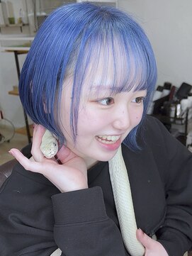 ブレイズヘアー(BLAZEhair) 【肌色良好】ネイビーブルー×ブリーチ4回