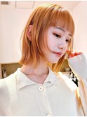 Say.ショートボブミニウルフデジタルパーマチェリーレッド青山