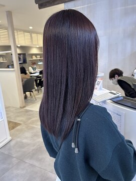 プラス ファースト ヘア(Plus 1st) チェリーブラウン×ストレート