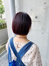 プティリュ(PetitLieu) ボルドーカラーとレイヤーカット