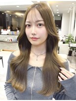 ソア 渋谷(soar)&nbsp;オリーブベージュ×韓国風ロングレイヤー/抜け感ツヤロング