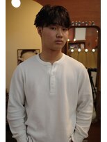 エディ(Edy)&nbsp;メンズマッシュニュアンスパーマ刈り上げ韓国ヘア眉毛カット岡山
