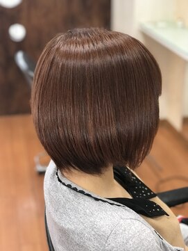 アークスヘアー 大人可愛い☆愛されピンクブラウン×顎ライン艶感ボブ