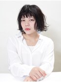 ルーズヘア/くせ毛風/黒髪/外ハネミディアム/たまプラーザｚ1