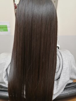 サンクスヘアー(Thanks hair)の写真/《髪の中から強度UP！》最高級トリートメント使用でもちもちの仕上がりへ！持続性も高いのが人気のヒミツ♪