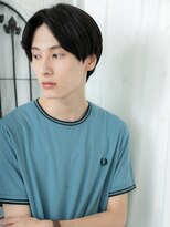 メンズヘア ビーセカンド 草加店(MENS HAIR B-2)&nbsp;黒髪シンプルセンターパートおしゃれショートA草加10代20代30代