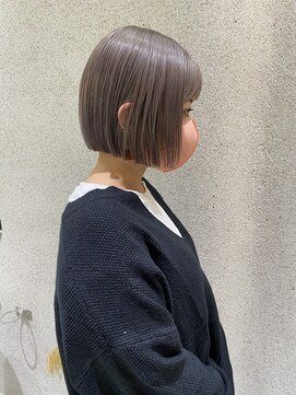 マイル 渋谷(mile) ラベンダーグレージュ×ミニボブ