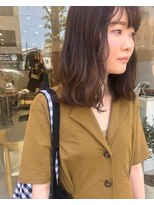 ヘアデザイン ソラ(Sola)&nbsp;大人可愛いモカベージュカラー×ふんわりウェーブミディ