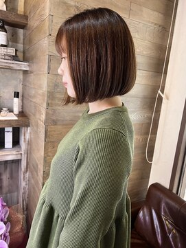 トレヘアー(tRe hair) ボブ 斜めバング 髪質改善