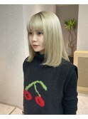 『福岡美容室/ayana』ケアブリーチで作る艶ハイトーン！