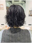 20代30代40代大人美人丸みショートボブウルフパーマヘア川崎