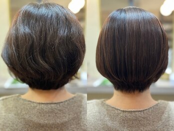 シシヘアー(SISIi HAIR)の写真/約8割以上がくせ毛に悩む大人女性の為の[くせ毛特化サロン]アルカリ除去でダメージを最小限に抑えツヤ髪に*