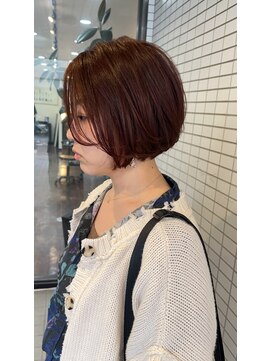 ヘアアンドスペース ベロン(hair&space velon) ブリーチなしカラー　チェリーレッド