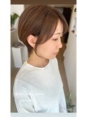 大人可愛い20代30代40代前下がりショートボブ丸みショート◎